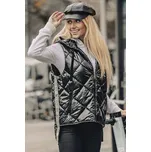 Lesklá černá dámská vesta (AG3-02) odstíny černé M (38)