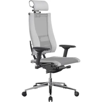 METTA Kancelářská židleYOGA 3D Elastic světle šedo-bílá
