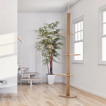 Škrabadlo pro kočky 43x27x228-260 cm | světle hnědé