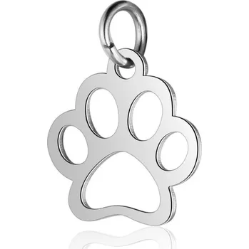 Přívěsek Šperky4U Malý ocelový přívěšek s kroužkem - tlapka - OPP1634-ST