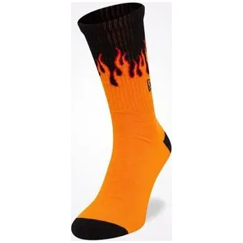 Pánské ponožky Ponožky New Era - Flame Crew Socks - Black / Orange velikosti ponožek 39-42