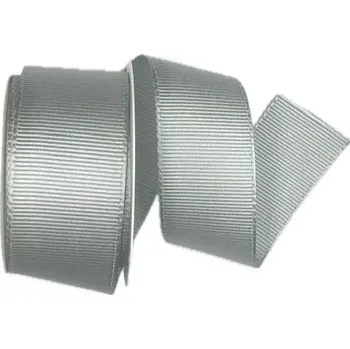 Stuha Stuha rypsová ELEGANCE SILVER stříbrná 40mm x 2m (11,- Kč/m) (Stuha rypsová, široká, stříbrná, lesklá, oboustranná)