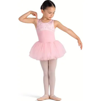 Dětský overall Bloch,Sametový trikot se sukýnkou CL5635, růžová 116-122