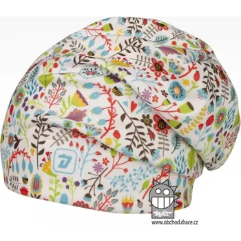 Pokrývka hlavy Flísová čepice Dráče Yetti - vzor 15 - bílá - kytičky