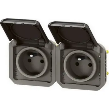 vypínač Legrand Plexo IP55 venkovní zásuvka 2x16A vodorovná 069842L