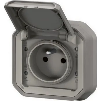 vypínač Legrand Plexo IP55 venkovní zásuvka 16A šedá komplet pro zapuštěnou montáž 069831L