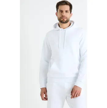Pánská mikina Celio Mikina s kapucí Fesix - Pánské Celio bílá 2463671