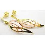 Klenoty Budín Zlaté visací náušnice z růžového a žlutého zlata na šroubek 585/1,98gr 231040884 (Klenoty Budín Zlaté visací náušnice z růžového a žlutého zlata na šroubek 585/1,98gr 231040884)