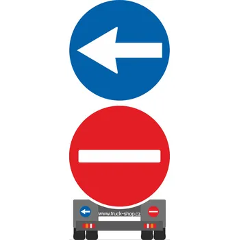 Samolepící etiketa Přikázaný směr + jednosměrka