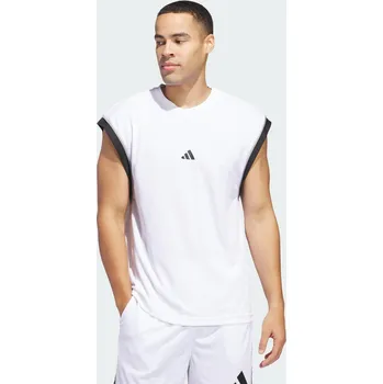 Pánské tričko ADIDAS Tílko adidas Basketball All-World Sleeveless M BÍLÁ|ČERNÁ