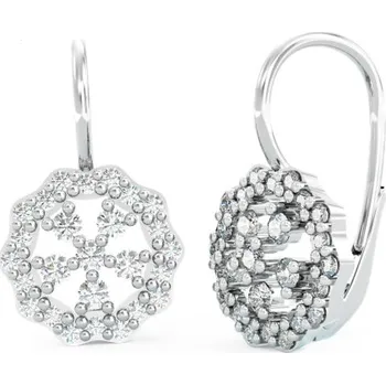 Náušnice Couple, Něžné visací náušnice Liora, bílé zlato se zirkony, Patent dámský, 585-66-3-0449.1B00.0.00.001.08