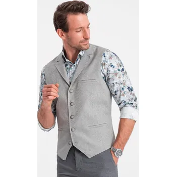 Pánská vesta Pánská vesta OMBRE OM-BLZV-0109 LIGHT GREY XXL