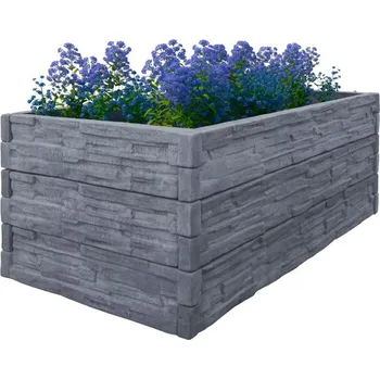 Ztracené bednění Betonový vyvýšený záhon - dekor kámen černý - výška 0,25 m