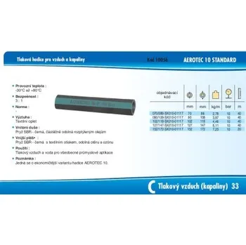 Zahradní hadice HADICE AEROTEC 10 STANDARD - had. pro vzduch a kapaliny (-30°C/+70°C), 90/108 mm