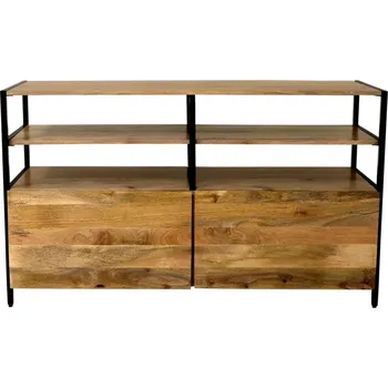 Televizní stolek Dřevěný tv stolek s kovovou konstrukcí 130x75x45