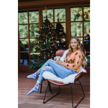 Dámský svetr Dámský svetr Cat Dog Frogies Christmas Frogies krémová 2060298