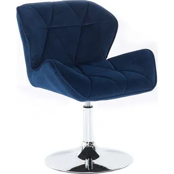 LuxuryForm DESIGN Kosmetická židle MILANO VELUR na stříbrném talíři - modrá