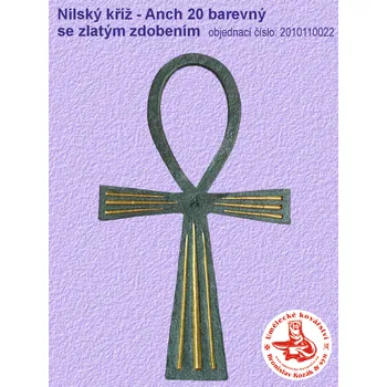 Nilský kříž - Anch 20 barevný se zlatým zdobením - 2010110022