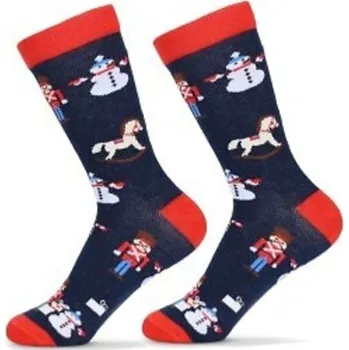 Dívčí oblečení VÁNOČNÍ DĚTSKÉ PONOŽKY SKCH01 tmavě modrá 27-29