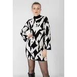 Vero Moda dámské úpletové šaty se vzorem Gold smetanovo-černé Velikost: XL