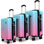 3dílná sada cestovních kufrů BestBerg BBL-176GB / 48, 70, 104 l / ABS+PC / gradientní modrá