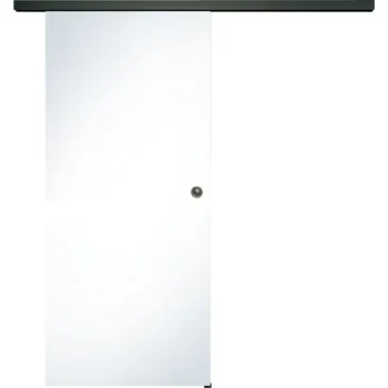 Interiérové dveře Celoskleněné posuvné dveře sada čiré sklo, posuvné kování černá 920 mm