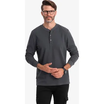 Pánské tričko Pánské triko s dlouhým rukávem OMBRE OM-LSCL-0120 GRAPHITE XXL