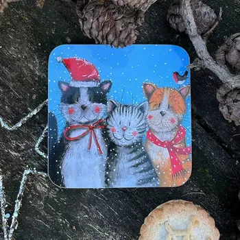 Podložka pod misku Podložka, podtácek Festive Cats, Alex Clark (Podložka kočka, s kočkou)