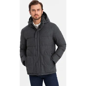 Pánská bunda OMBRE OM-JAHP-0203 BLACK MELANGE XL