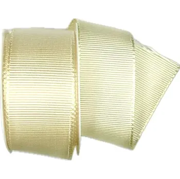 Stuha Stuha rypsová ELEGANCE CREME krémová 40mm x 2m (11,- Kč/m) (Stuha rypsová, široká, krémová, lesklá, oboustranná)