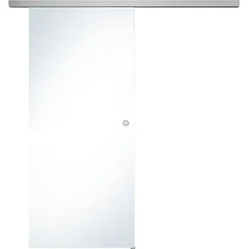 Interiérové dveře Celoskleněné posuvné dveře sada čiré sklo, posuvné kování stříbrné 920 mm