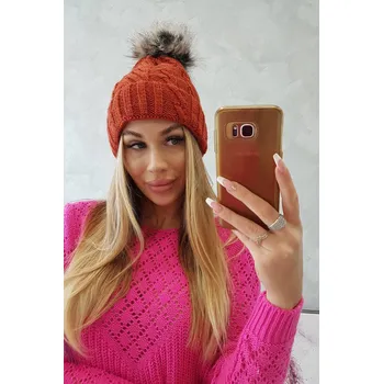 Čepice Fleecová kostkovaná čepice K226 červená UNI