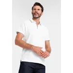 Pánské triko s límečkem OMBRE OM-POSS-0110 WHITE XL