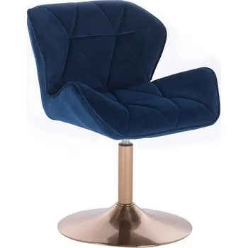 LuxuryForm DESIGN Kosmetická židle MILANO VELUR na zlatém talíři - modrá