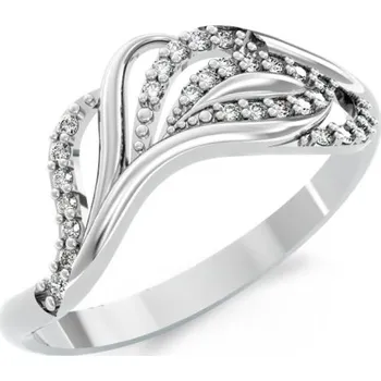 Prsten Couple, Třpytivý prsten Lisette, bílé zlato se zirkony, vel. 55, prům. 17.5 mm, 585-66-1-0323.1B00.0.55.001