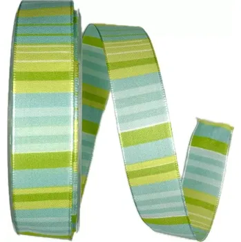 Stuha POSLEDNÍ KUS! Stuha taftová BARBADOS GREEN 25mm x 20m (4,-Kč/m) (Stuha taftová, oboustranná, s drátkem v lemu)