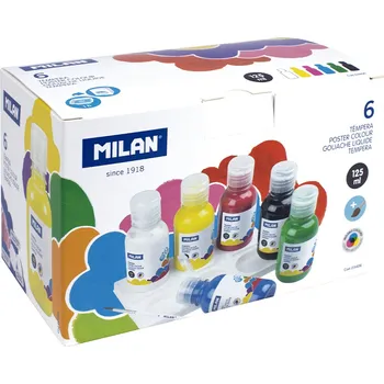 Speciální výtvarná barva Milan Sada temperových barev 6ks 125 ml 446348
