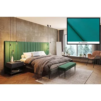 Čalouněný panel Long 3 cm - tyrkysová 09