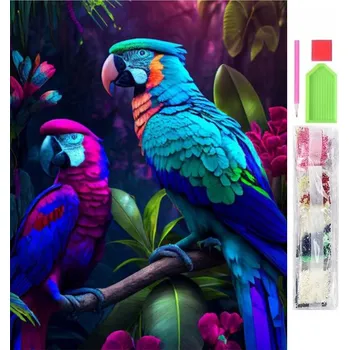 Diamantové malování Diamantové malování Papoušci 30X40cm
