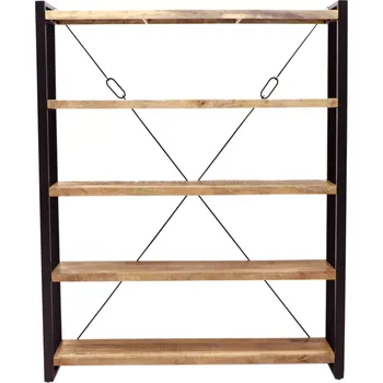 police AV interiery Industriální knihovna 160x35x200 z tvrdého recyklovaného dřeva RETRO KN3 WDMANGO: Mango natural