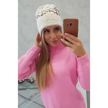 Čepice Dámská čepice Kira K374 ecru+brown UNI