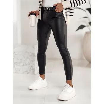 Dámské kalhoty Dámské woskowane kalhoty FEMINERO černé DStreet černá 3065690