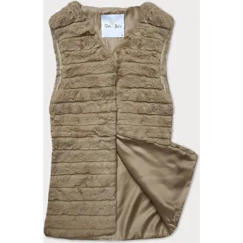 Dámská vesta Kožešinová vesta ve velbloudí barvě s podšívkou (2114) odstíny béžové M (38)