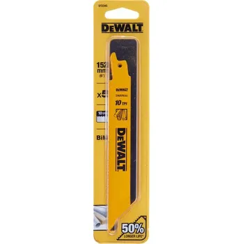 DeWalt pílové plátky na drevo s klincami a hliník pre mečové píly, 152mm 5ks DT2345
