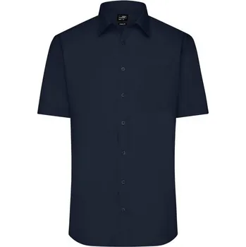 Pánská košile James & Nicholson (Daiber) Pánská košile s krátkým rukávem JN680 - Tmavě modrá | XL