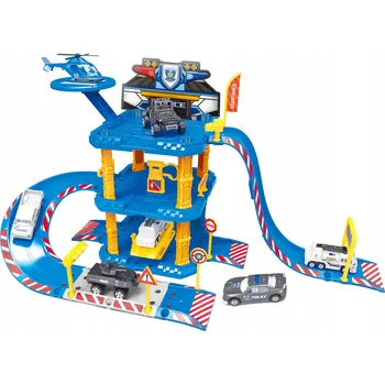 autodráha Garáž na auta policejní parkoviště s dráhou