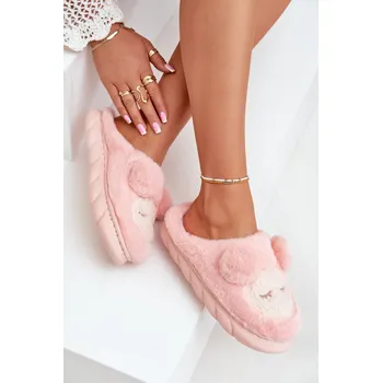 Dámské pantofle FK1 Teplé kožené pantofle dámské růžové Jozelinetta Boto růžová 3077235