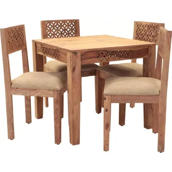 Jídelní set Dřevěný jídelní set pro 4 osoby z masivu palisandru