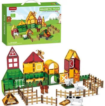 ostatní stavebnice Magnetická stavebnice Farm - Magnetic Tiles 76ks