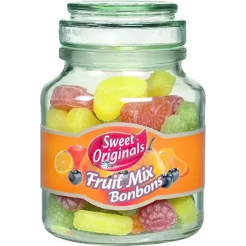 Bonbon Ovocné dropsy HAMLET 300 g - MIXED FRUIT - skleněná dóza (oblíbené ovocné dropsy / ve skleněné dóze )